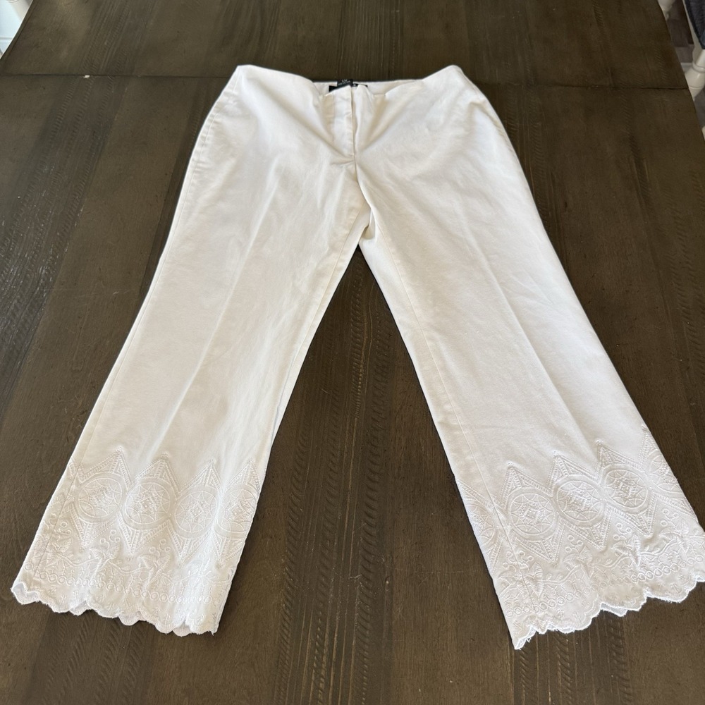 Express Stretch Vintage Y2K WMNs 7/8 Embroidered Crop Pants